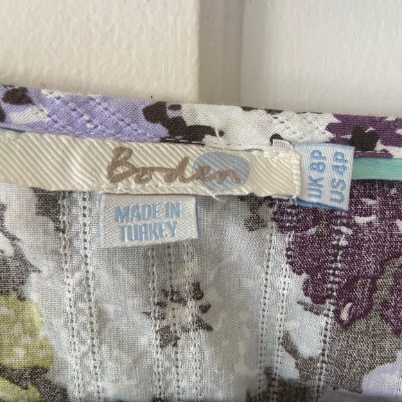 Boden floral cap sleeve eyelet mini dress 100% cotton EUC SIZE 4 petite - Picture 2 of 4